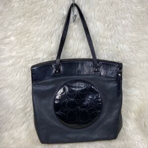 Coach Laura Signature Embossed Leather Tote Bag